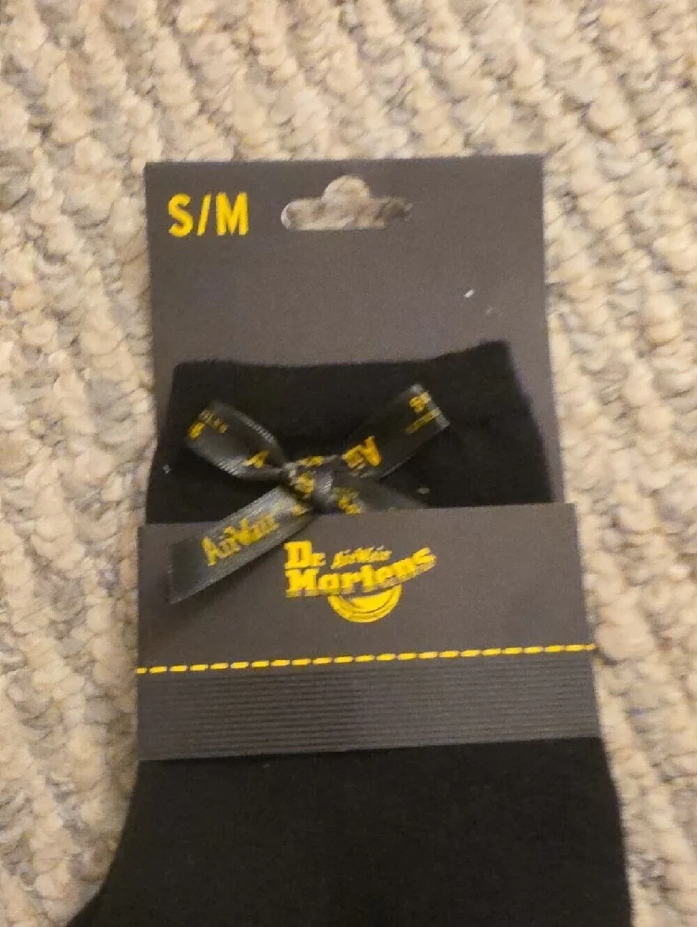 Dr. Martens Black Ankle Socks with Yellow Logo Accent